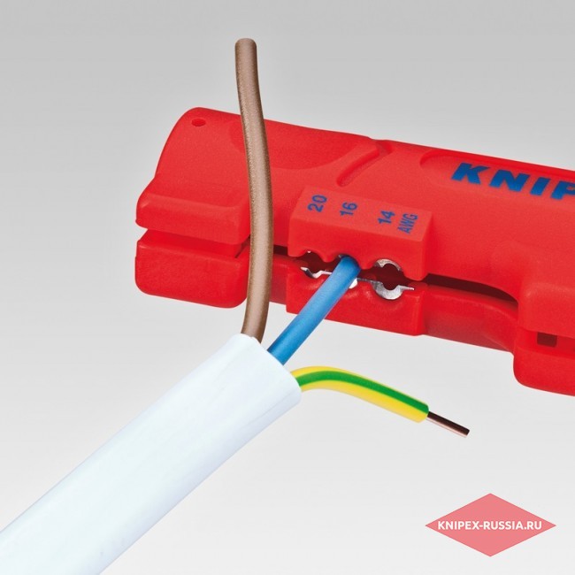 Инструмент для снятия оболочки с плоского и круглого кабеля KNIPEX KN-1664125SB