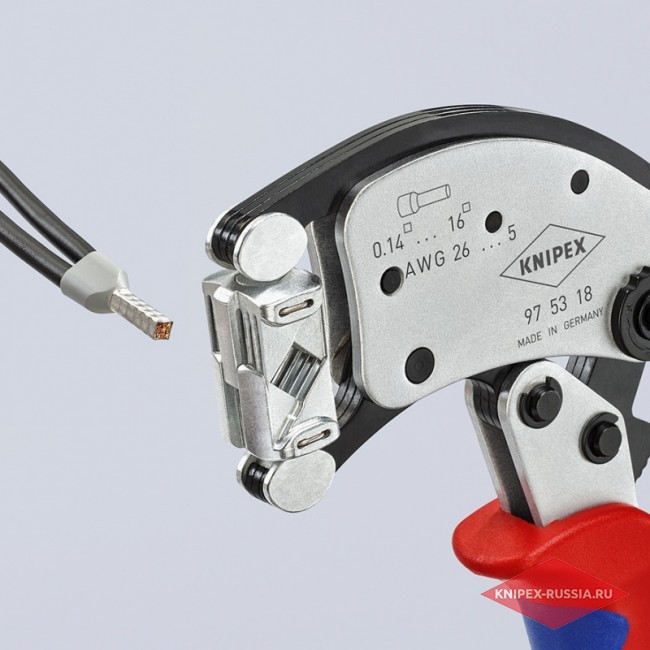 Инструмент для тетрагональной опрессовки точеных контактов Twistor16 KNIPEX KN-975318