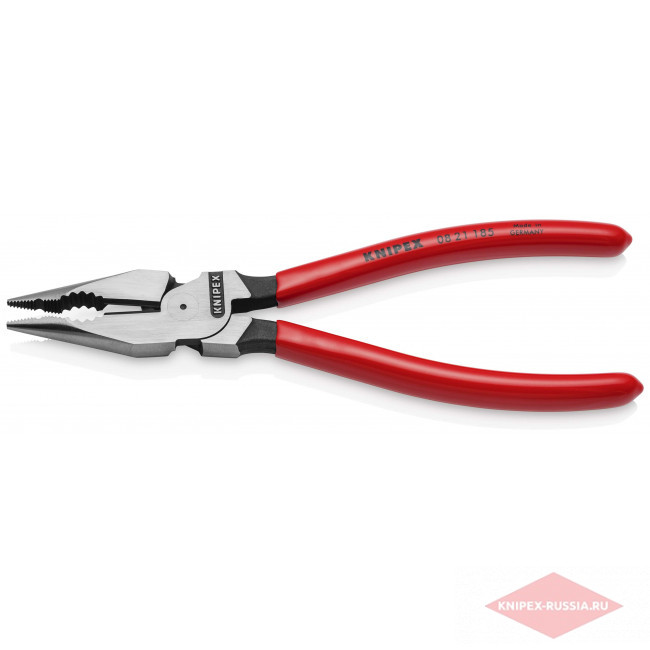 Плоскогубцы комбинированные остроконечные с удлинёнными губками KNIPEX KN-0821185SB