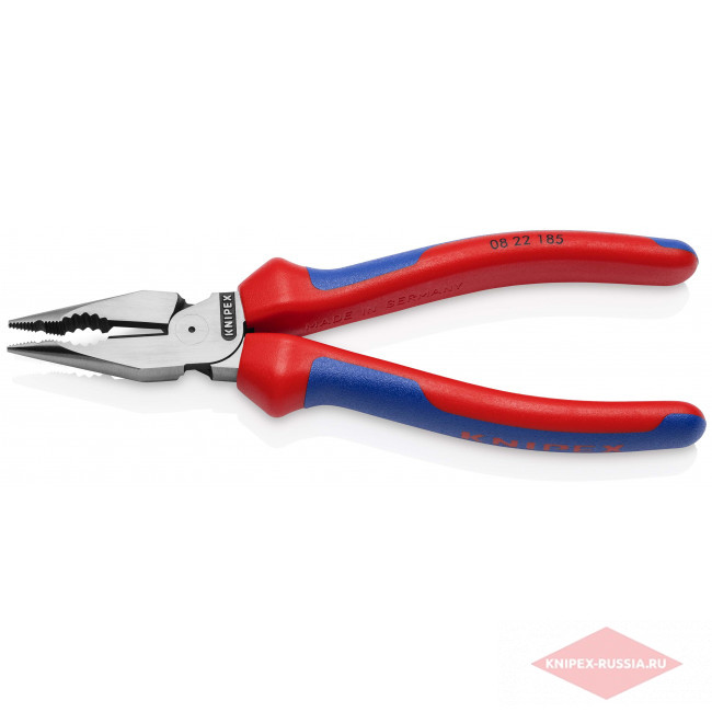 Плоскогубцы комбинированные остроконечные с удлинёнными губками KNIPEX KN-0822185SB