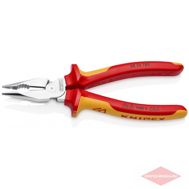 Плоскогубцы комбинированные остроконечные с удлинёнными губками KNIPEX KN-0826185